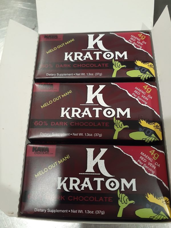 KRATOM Dark Chocolate - 4gm Red Vein Maeng Da per bar