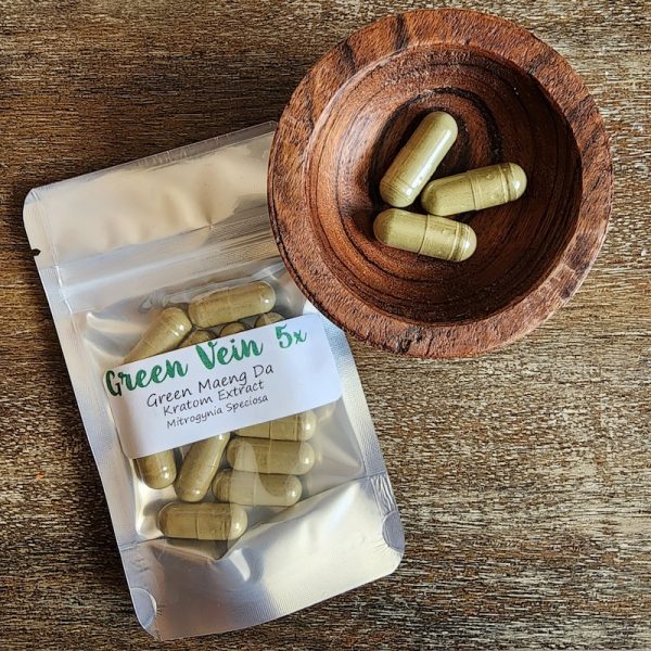 5X Kratom Extract - Green Vein - 12pk Capsules